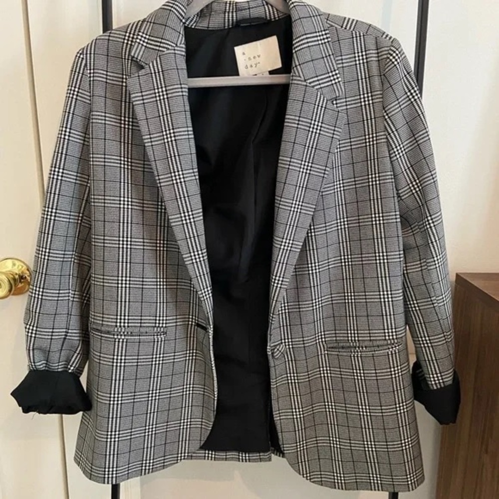 A NEW DAY Gray Plaid Blazer